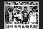 奥尼尔转发史上最佳总决赛MVP：00鲨鱼/93乔丹/16詹姆斯/03邓肯